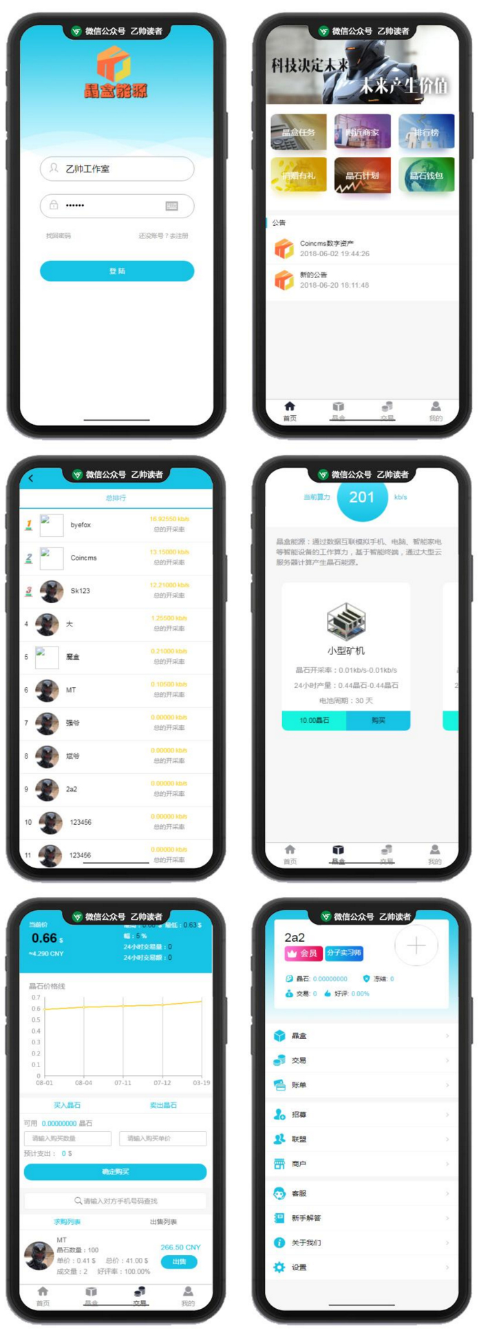 【魔晶挖矿区块链源码】运营级晶盒数字资产交易超级能源新应用带矿机市场区块源码系统[Thinkphp框架]