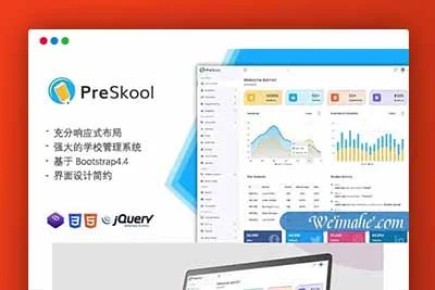 K387学校管理系统页面前端HTML模板–PreSkool