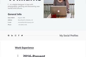 HTML白色简约个人简历web静态网页模板