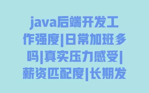 java后端开发工作强度|日常加班多吗|真实压力感受|薪资匹配度|长期发展建议