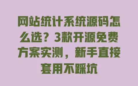 网站统计系统源码怎么选？3款开源免费方案实测，新手直接套用不踩坑