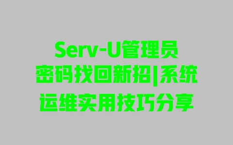Serv-U管理员密码找回新招|系统运维实用技巧分享