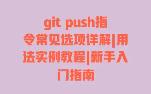 gitpush指令常见选项详解|用法实例教程|新手入门指南