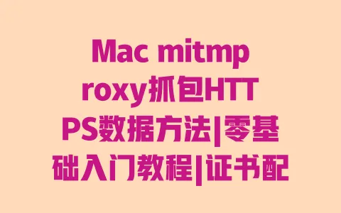 Macmitmproxy抓包HTTPS数据方法|零基础入门教程|证书配置到实战全流程详解