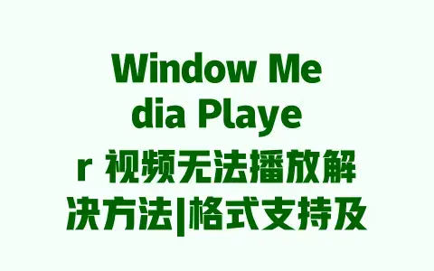 WindowMediaPlayer视频无法播放解决方法|格式支持及修复教程