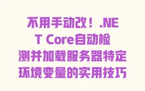 不用手动改！.NETCore自动检测并加载服务器特定环境变量的实用技巧