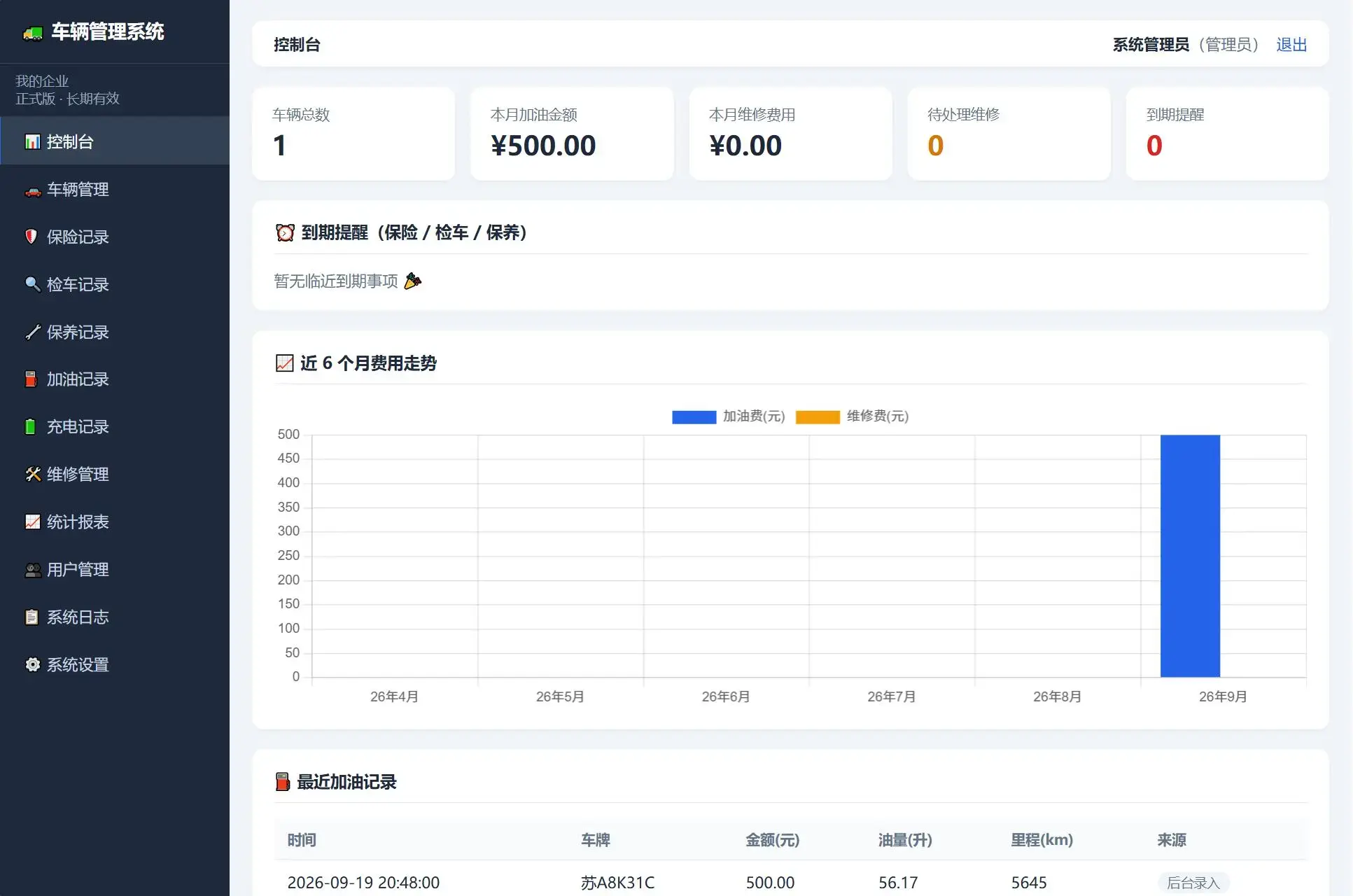 车辆管理系统网站源码